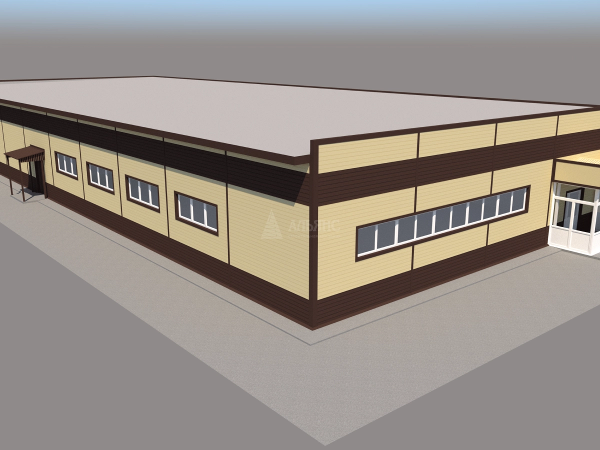 3D визуализация Магазин из сэндвич-панелей - фото 14