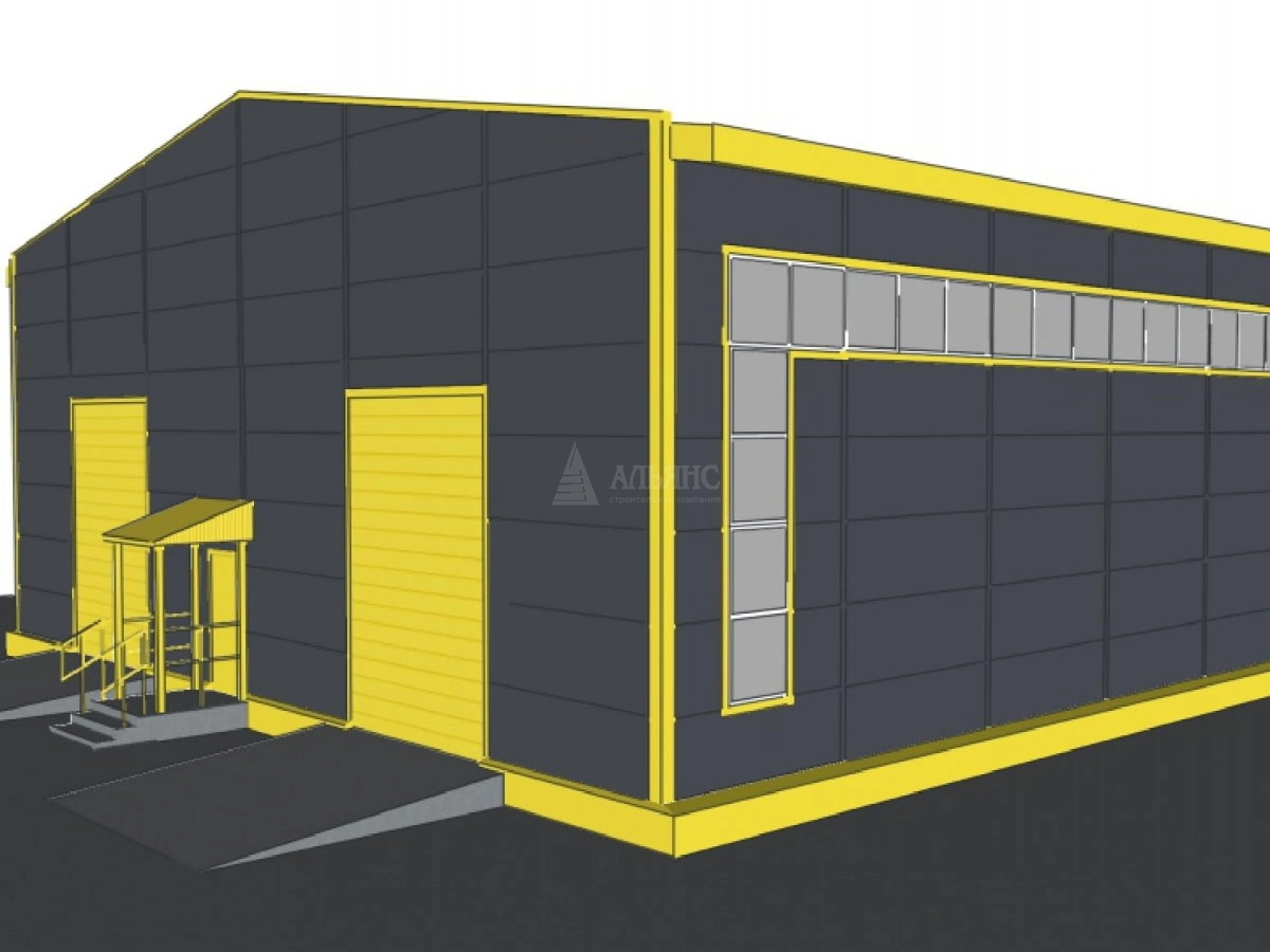 3D визуализация Грузовое СТО из сэндвич-панелей - фото 4