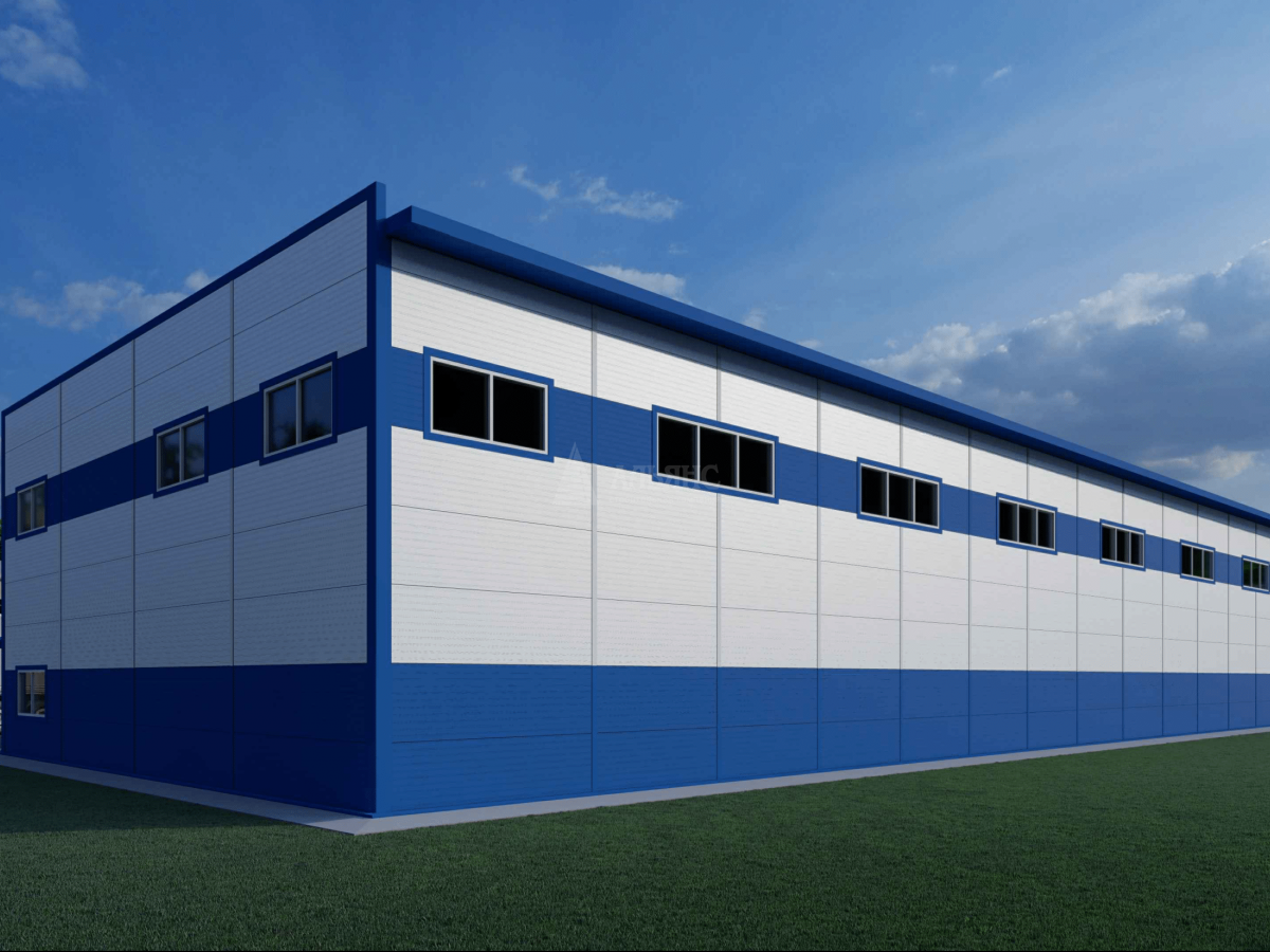 3D визуализация Склад с АБК из сэндвич-панелей - фото 3