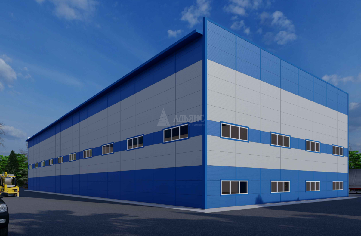 3D визуализация Производственный цех из сэндвич панелей - фото 4