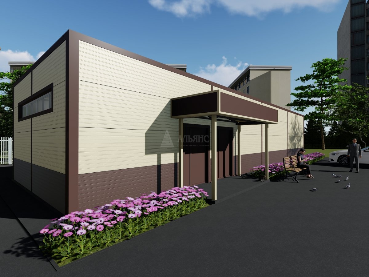 3D визуализация Магазин из сэндвич-панелей - фото 1