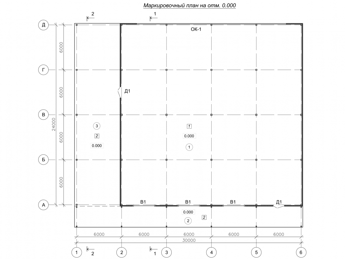 Планировка Ангар-склад с навесом из сэндвич-панелей -  фото 1