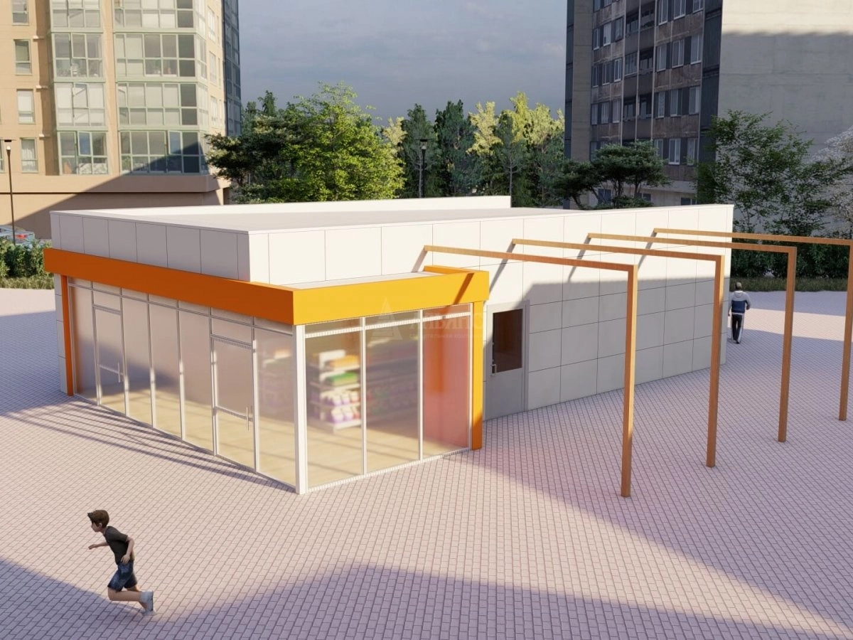 3D визуализация Магазин из сэндвич-панелей - фото 2